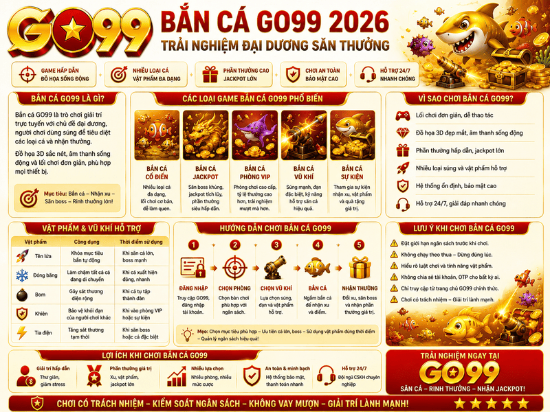 Bắn Cá GO99 2026 – Trải Nghiệm Game Săn Cá Trực Tuyến