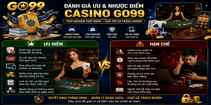 Đánh giá ưu và nhược điểm của casino GO99